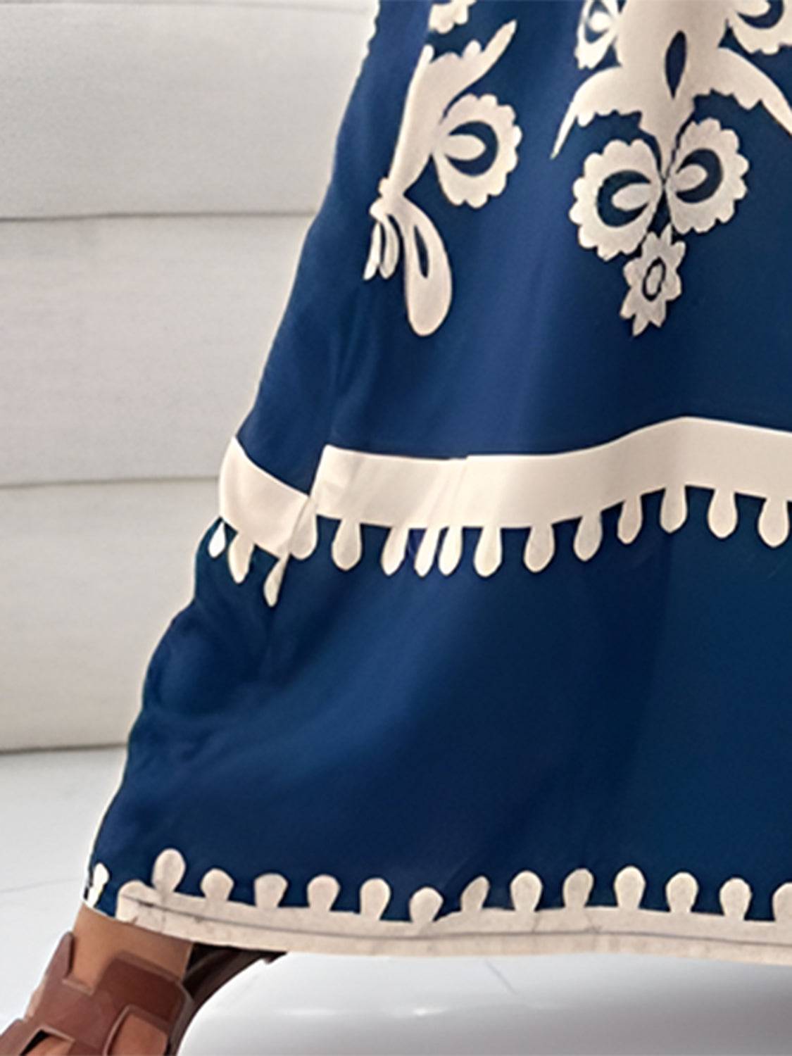 Printed Spaghetti Strap Sleeveless Maxi Dress - Siennasass