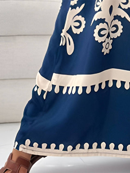 Printed Spaghetti Strap Sleeveless Maxi Dress - Siennasass