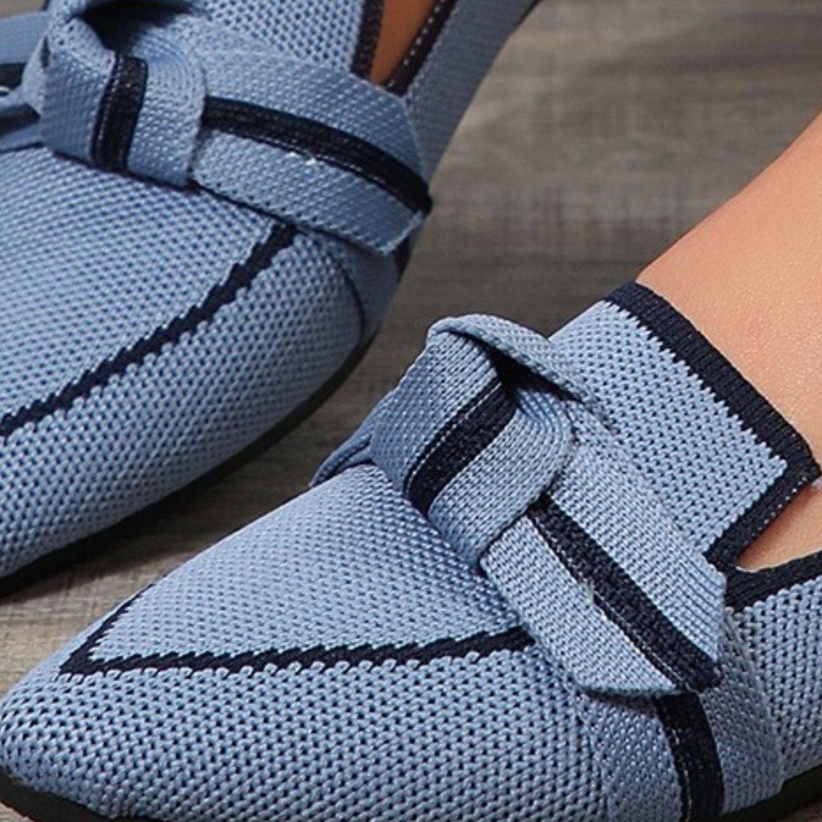 Bow Contrast Trim Point Toe Loafers - Siennasass
