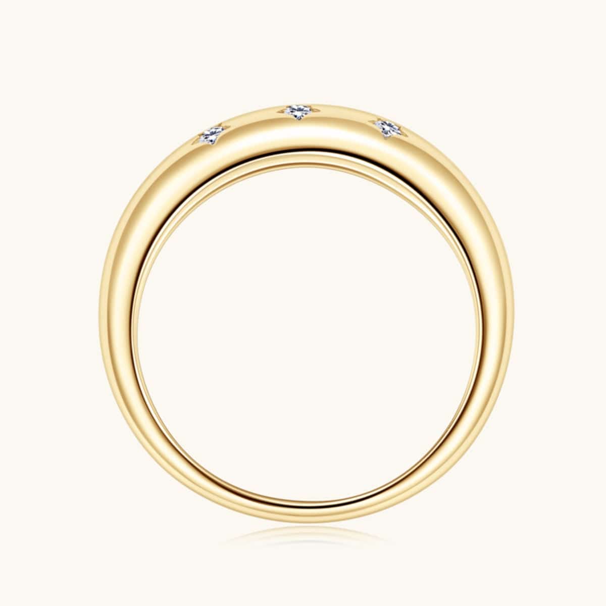 925 Sterling Silver Inlaid Moissanite Star Ring - Siennasass