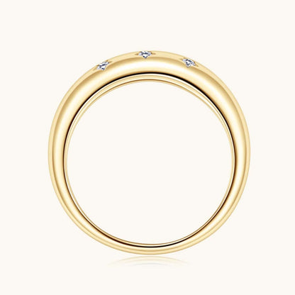 925 Sterling Silver Inlaid Moissanite Star Ring - Siennasass