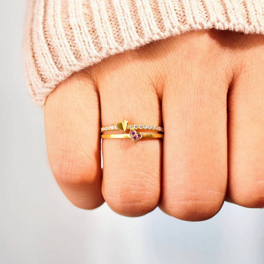 18K Gold-Plated 925 Sterling Silver Double-Layered Ring - Siennasass