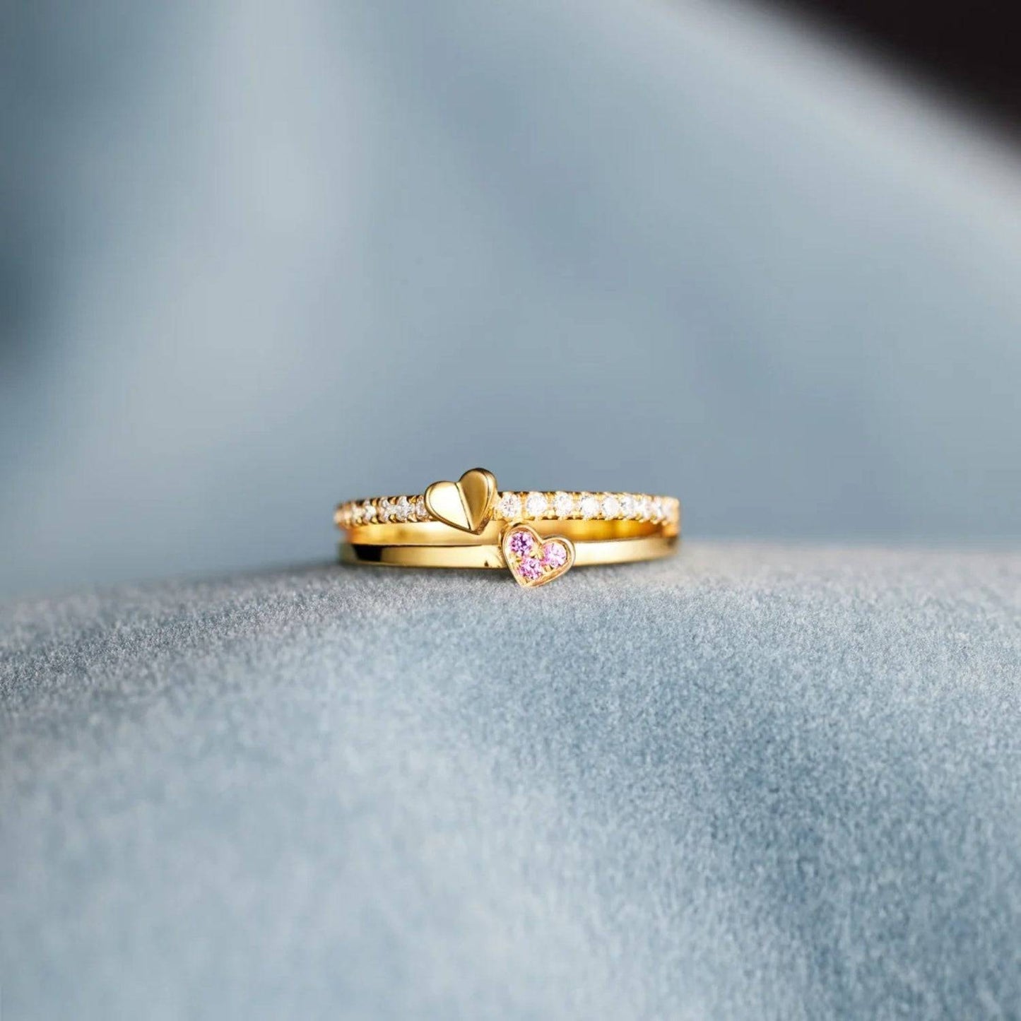 18K Gold-Plated 925 Sterling Silver Double-Layered Ring - Siennasass