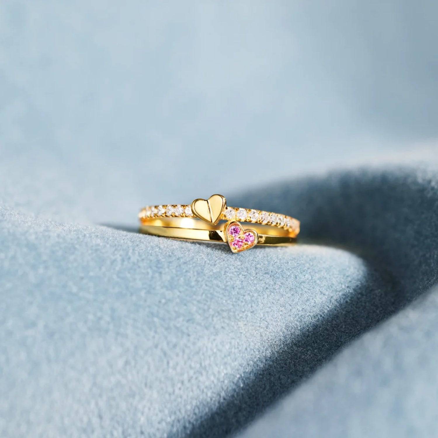 18K Gold-Plated 925 Sterling Silver Double-Layered Ring - Siennasass