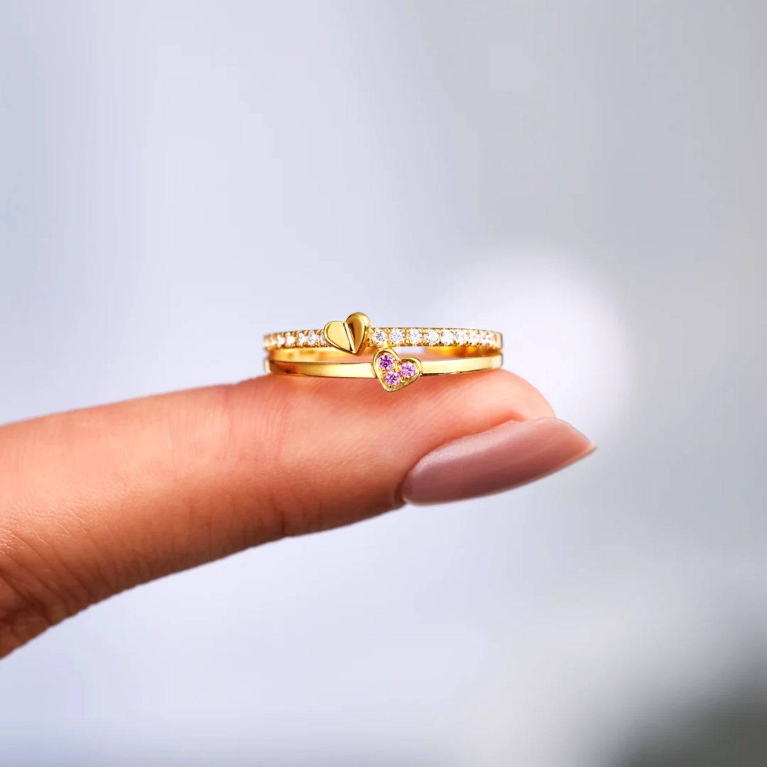 18K Gold-Plated 925 Sterling Silver Double-Layered Ring - Siennasass