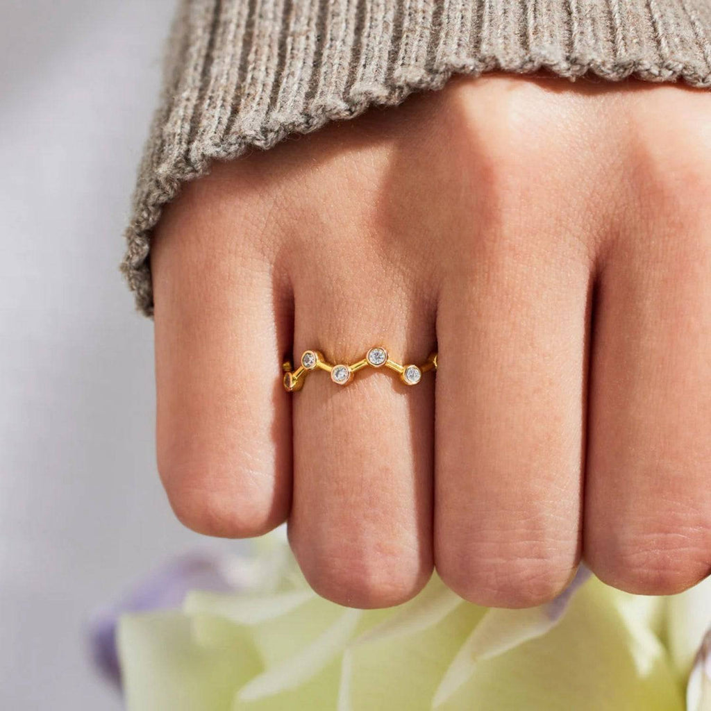 18K Gold-Plated 925 Sterling Silver Zircon Ring - Siennasass