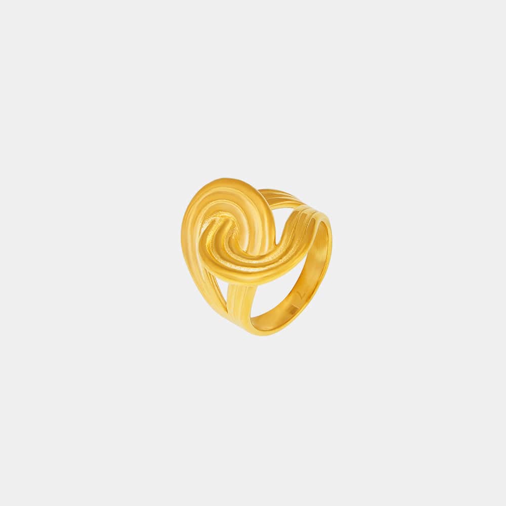 18 Karat vergoldeter gedrehter Ring