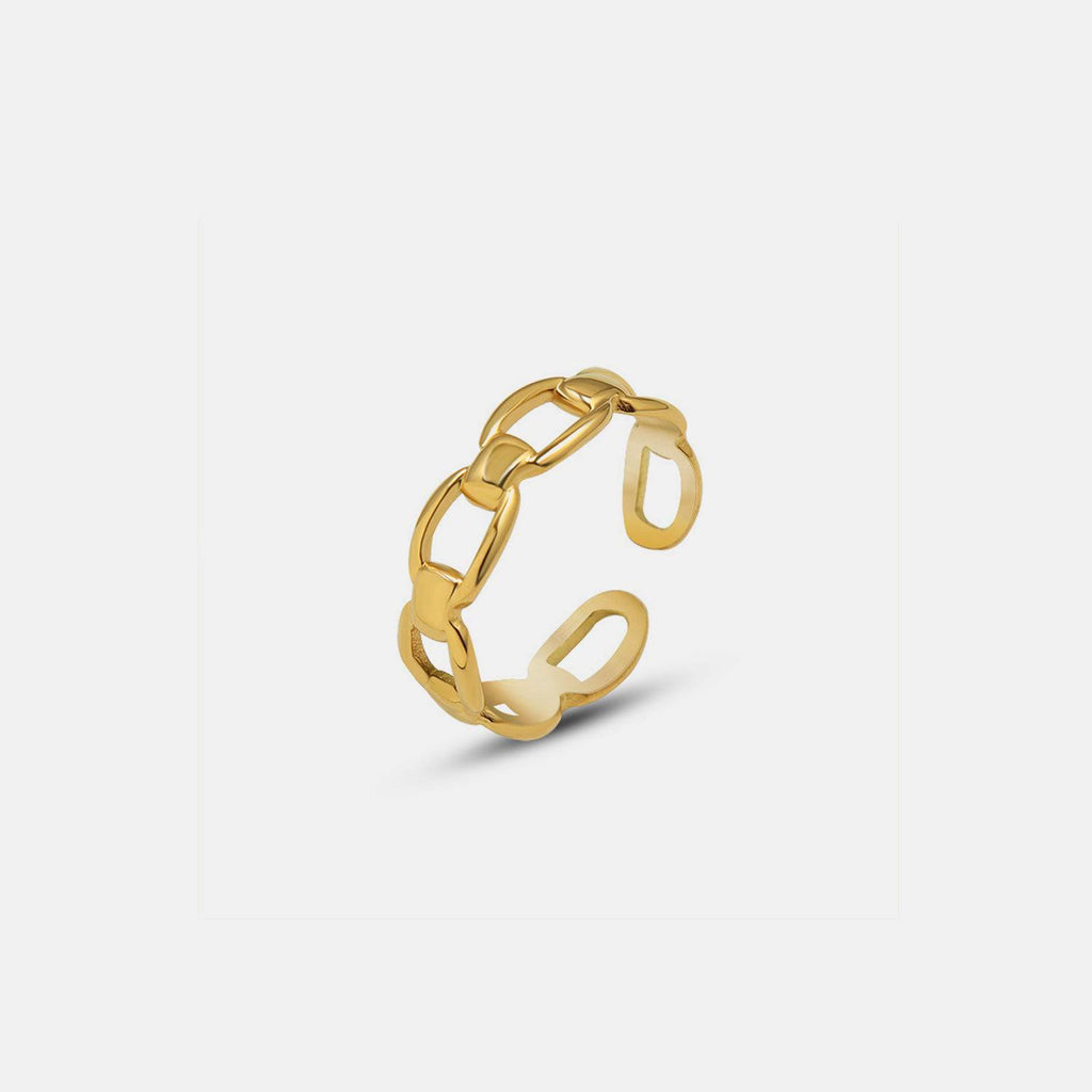 Titanium Steel Gold-Plated Adjustable Ring - Siennasass