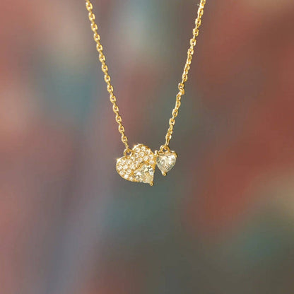 18K Gold-Plated 925 Sterling Silver Zircon Heart Necklace - Siennasass