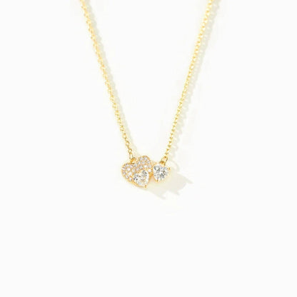 18K Gold-Plated 925 Sterling Silver Zircon Heart Necklace - Siennasass