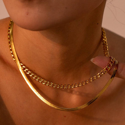 18K Gold-Plated Double Layered Necklace - Siennasass