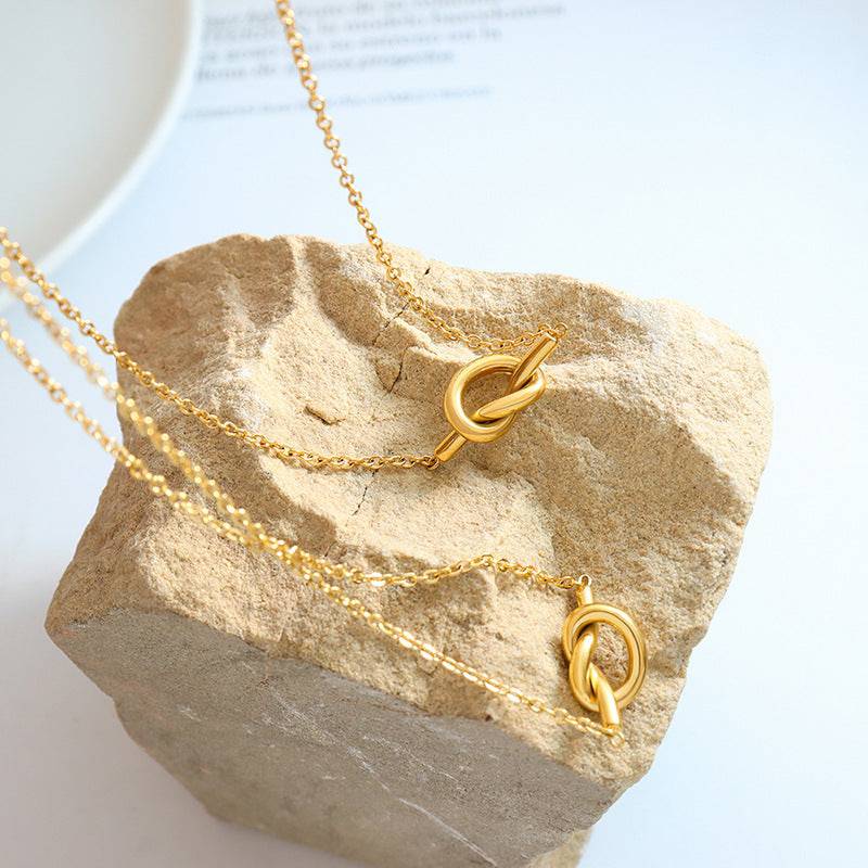 18K Gold-Plated Titanium Steel Knot Necklace - Siennasass