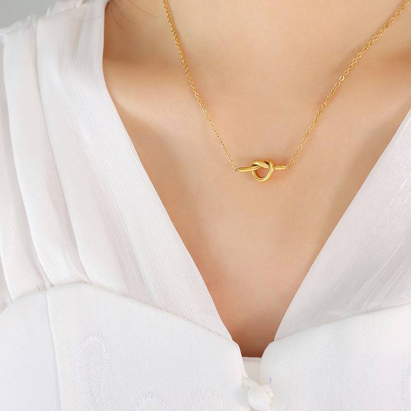 18K Gold-Plated Titanium Steel Knot Necklace - Siennasass