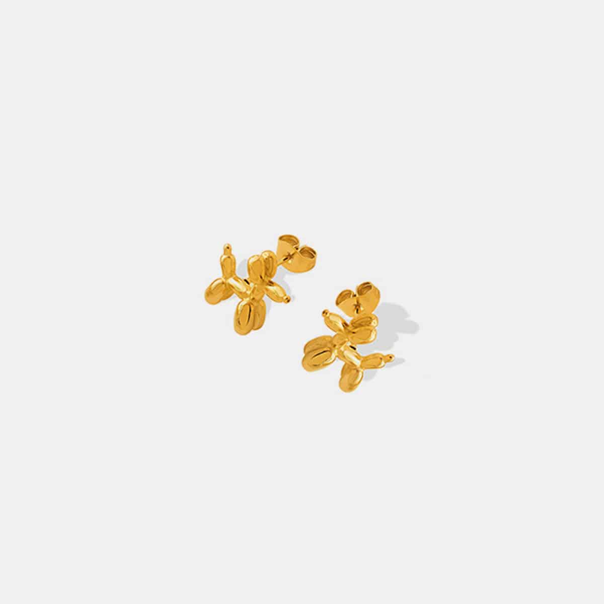 18K Gold-Plated Titanium Steel Puppy Shape Stud Earrings - Siennasass