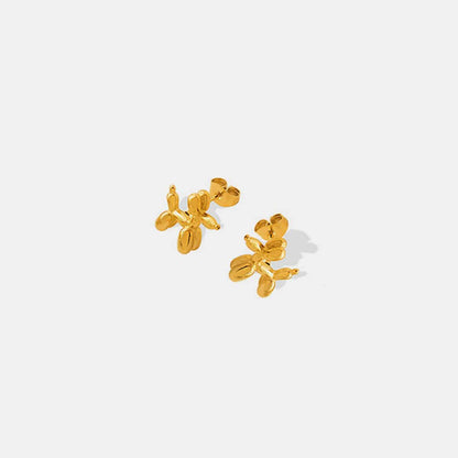 18K Gold-Plated Titanium Steel Puppy Shape Stud Earrings - Siennasass