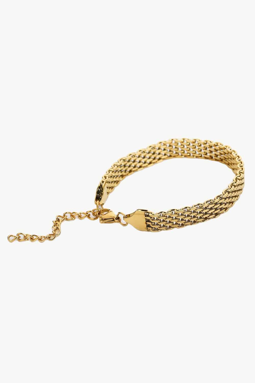 18K Gold-Plated Wide Chain Bracelet - Siennasass