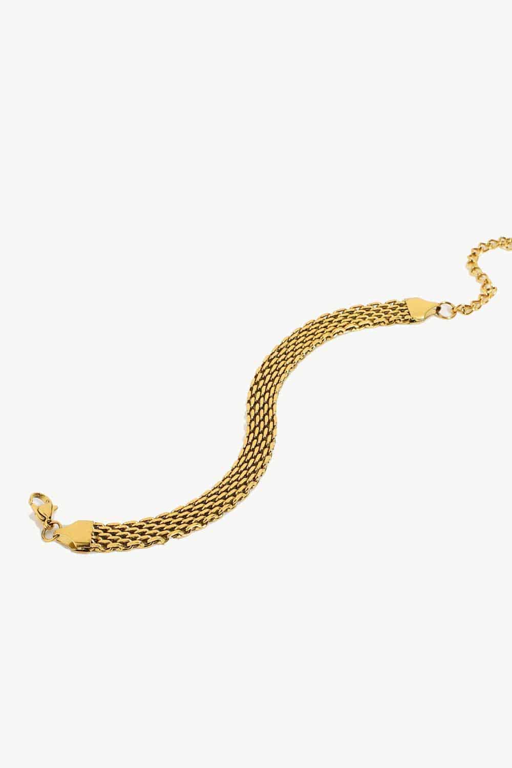 18K Gold-Plated Wide Chain Bracelet - Siennasass