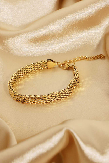 18K Gold-Plated Wide Chain Bracelet - Siennasass