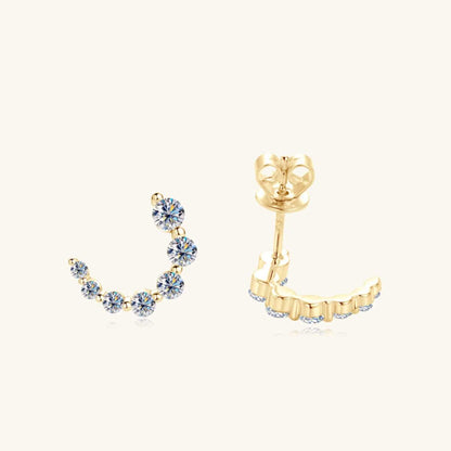 925 Sterling Silver Inlaid Moissanite Stud Earrings - Siennasass