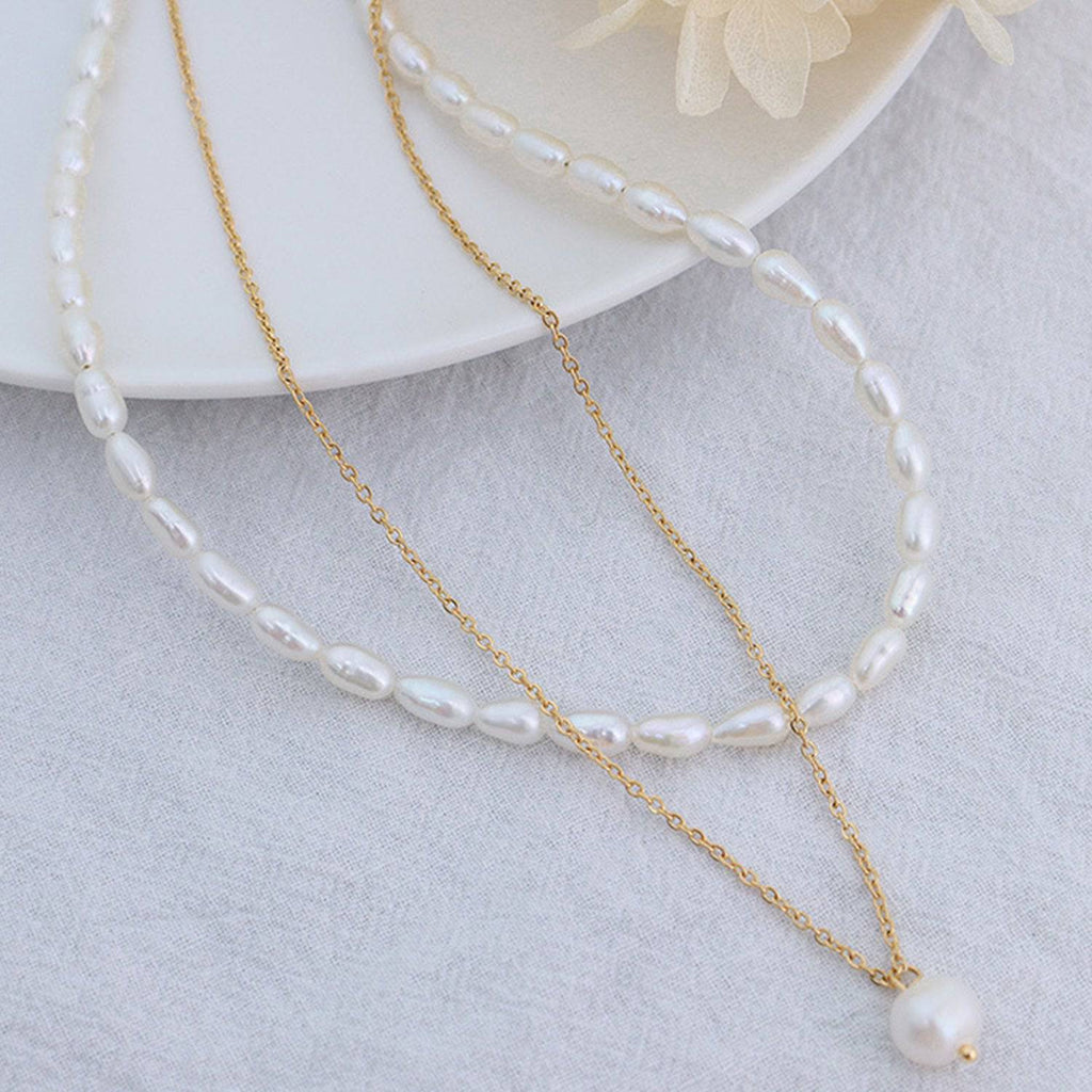 Double-Layered Freshwater Pearl Necklace - Siennasass