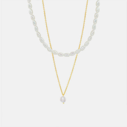 Double-Layered Freshwater Pearl Necklace - Siennasass