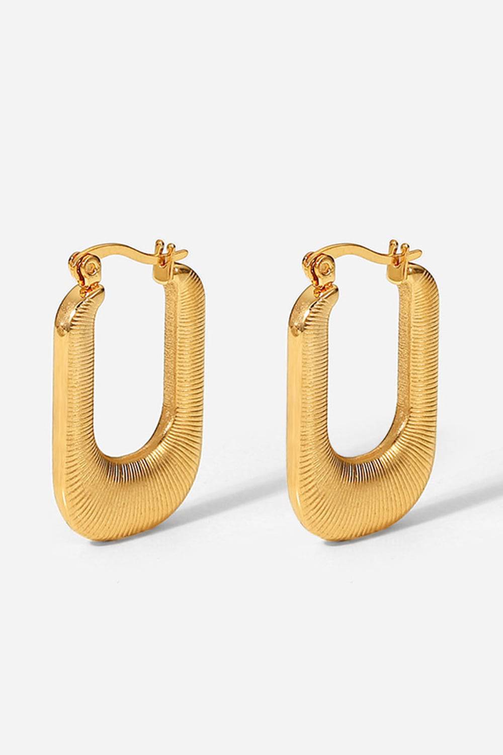 Good Luck Charm Screw-Thread U-Shaped Earrings - Siennasass