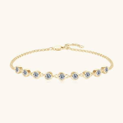 Inlaid Moissanite 925 Sterling Silver Bracelet - Siennasass