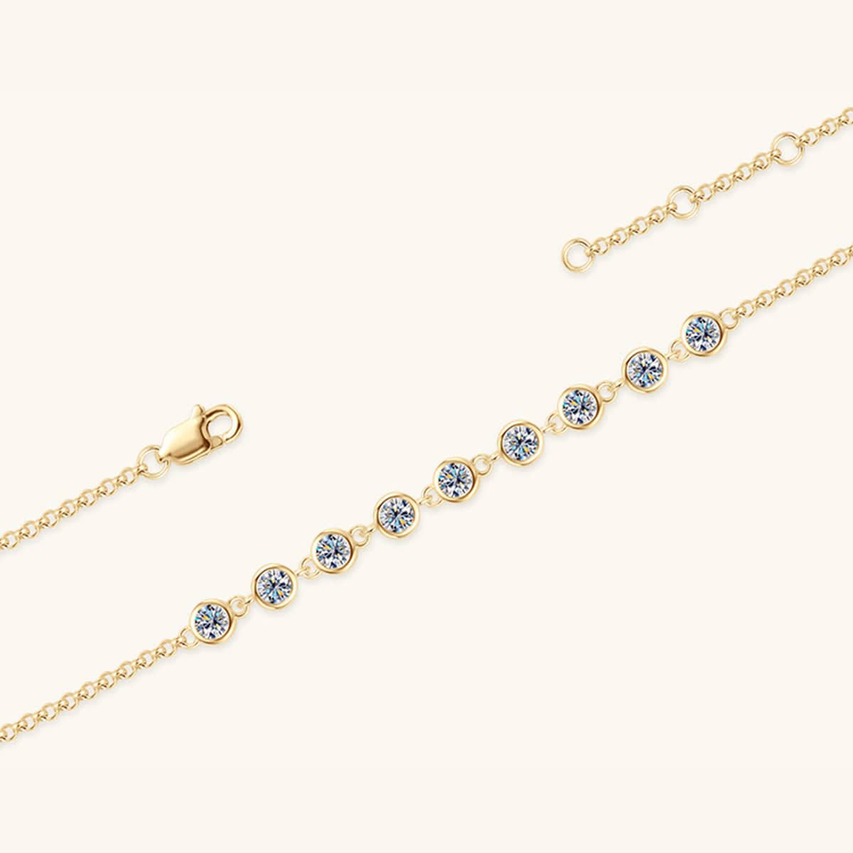 Inlaid Moissanite 925 Sterling Silver Bracelet - Siennasass