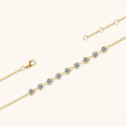 Inlaid Moissanite 925 Sterling Silver Bracelet - Siennasass