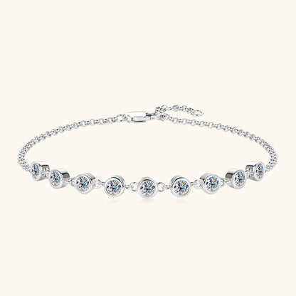 Inlaid Moissanite 925 Sterling Silver Bracelet - Siennasass