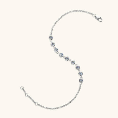 Inlaid Moissanite 925 Sterling Silver Bracelet - Siennasass