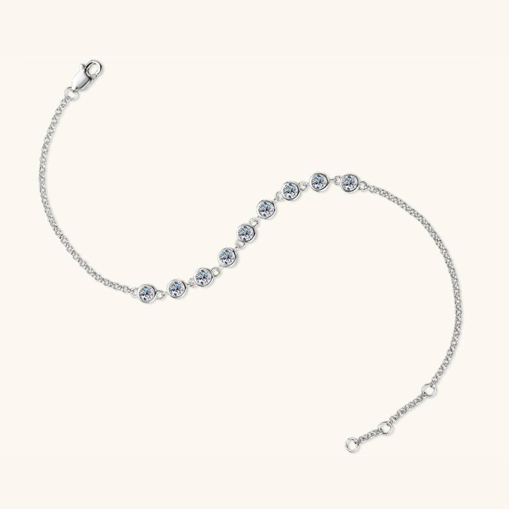 Inlaid Moissanite 925 Sterling Silver Bracelet - Siennasass