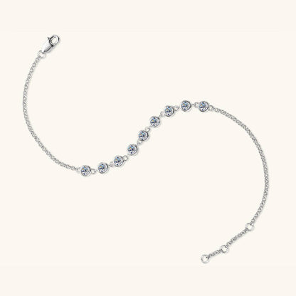 Inlaid Moissanite 925 Sterling Silver Bracelet - Siennasass