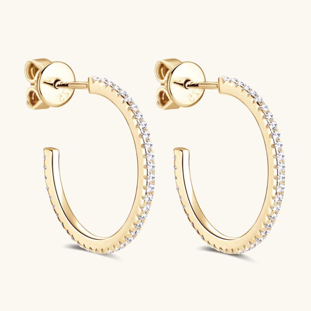 Inlaid Moissanite 925 Sterling Silver C-Hoop Earrings - Siennasass