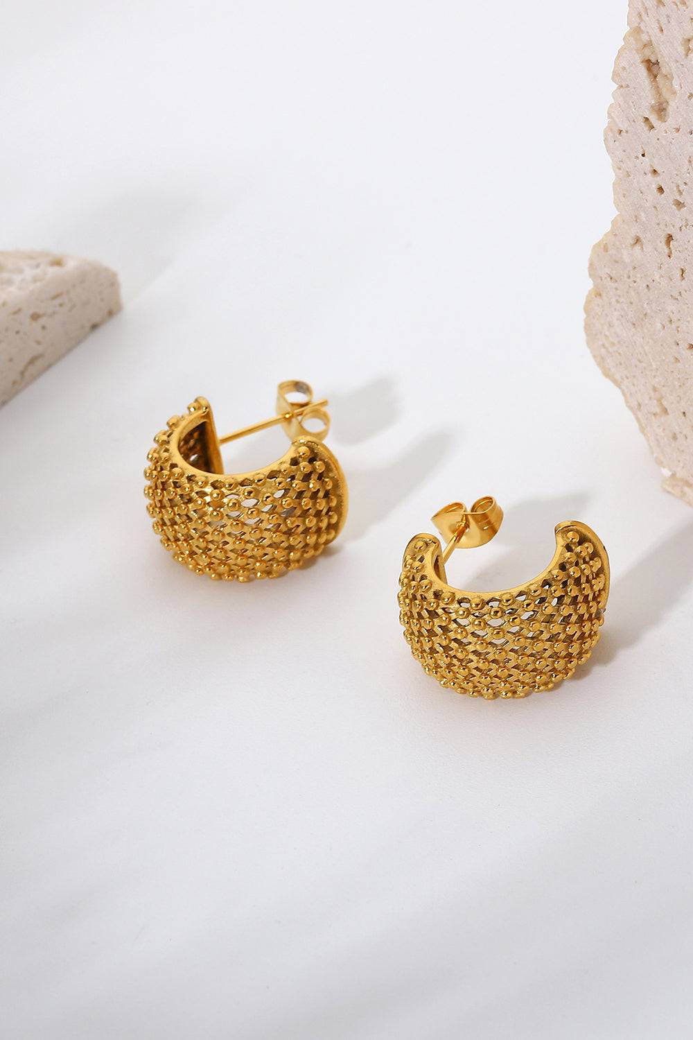 Mesh Half Hoop Earrings - Siennasass