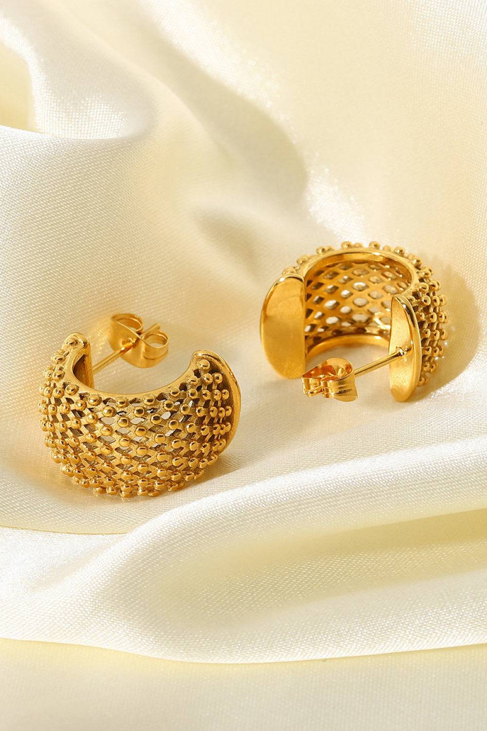 Mesh Half Hoop Earrings - Siennasass