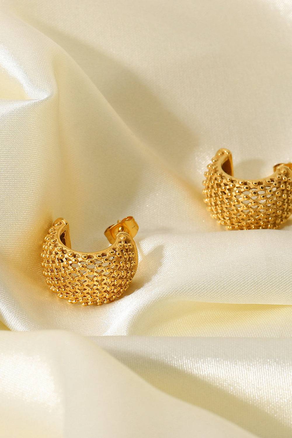 Mesh Half Hoop Earrings - Siennasass