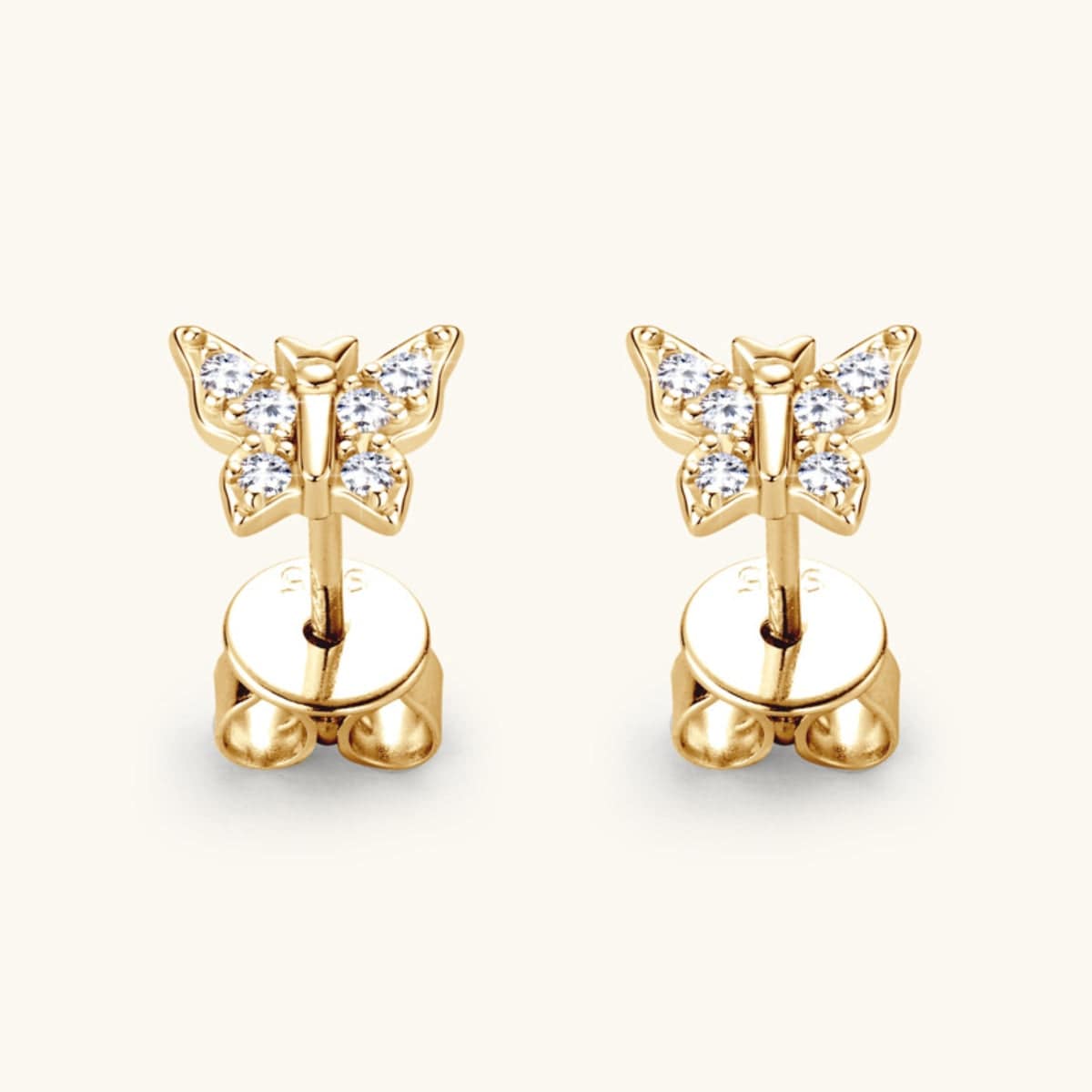 Moissanite 925 Sterling Silver Butterfly Stud Earrings - Siennasass