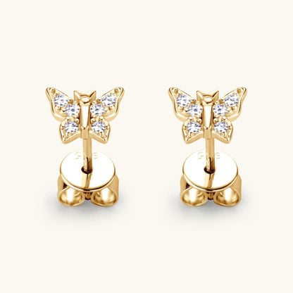 Moissanite 925 Sterling Silver Butterfly Stud Earrings - Siennasass