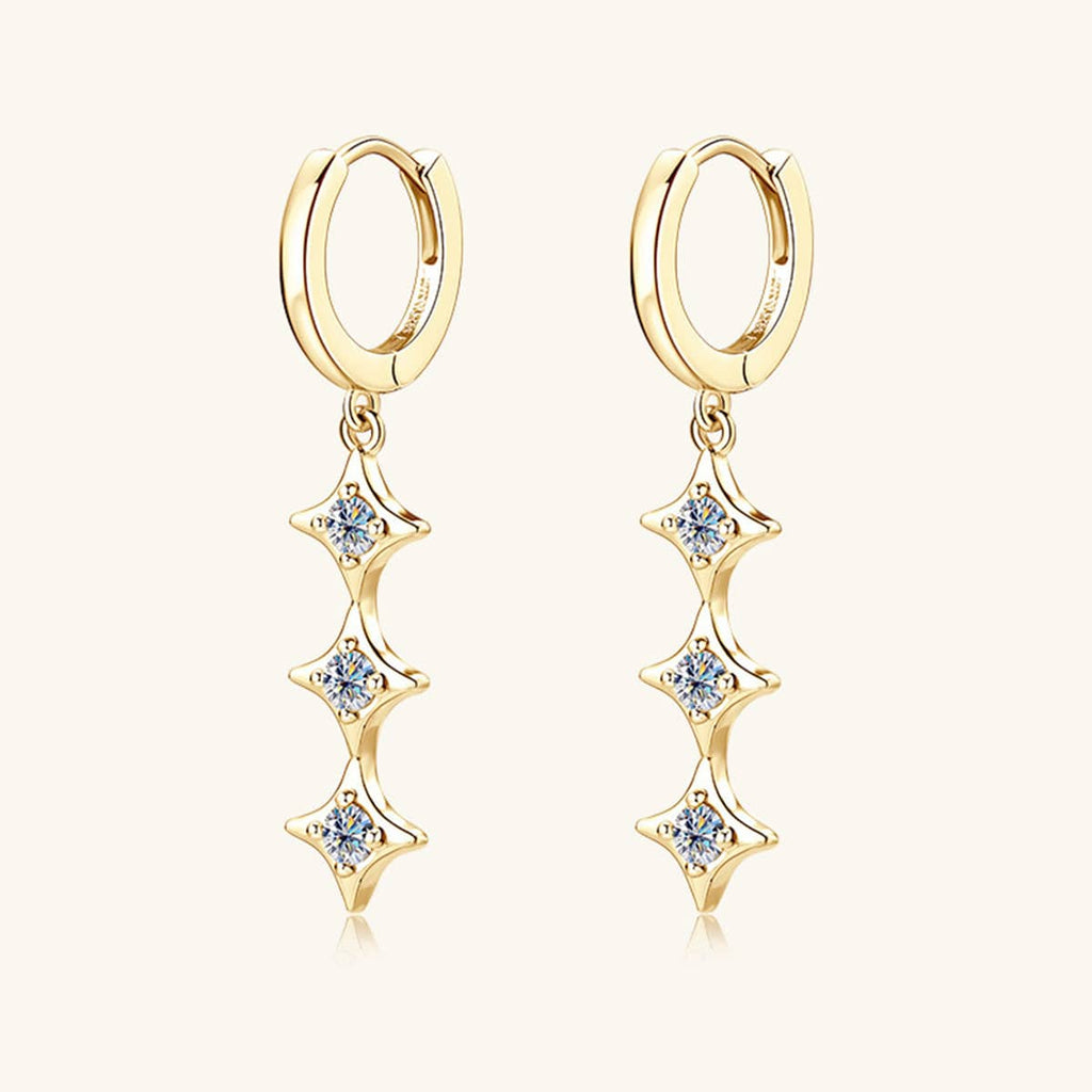 Moissanite 925 Sterling Silver Geometric Shape Earrings - Siennasass