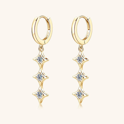 Moissanite 925 Sterling Silver Geometric Shape Earrings - Siennasass