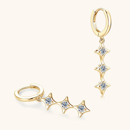 Moissanite 925 Sterling Silver Geometric Shape Earrings - Siennasass