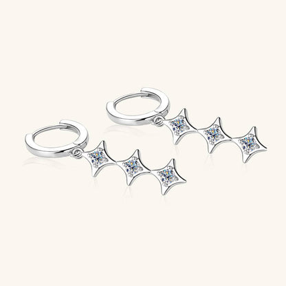 Moissanite 925 Sterling Silver Geometric Shape Earrings - Siennasass