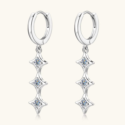 Moissanite 925 Sterling Silver Geometric Shape Earrings - Siennasass