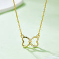 Moissanite 925 Sterling Silver Heart Bow Necklace - Siennasass