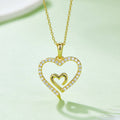 Moissanite 925 Sterling Silver Heart Pendant Necklace - Siennasass