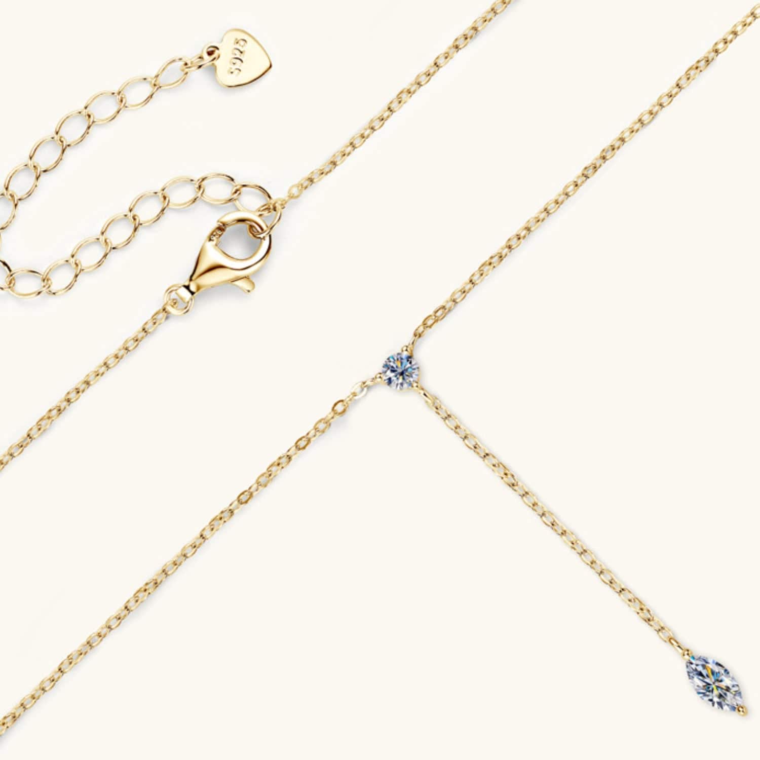 Moissanite 925 Sterling Silver Necklace - Siennasass