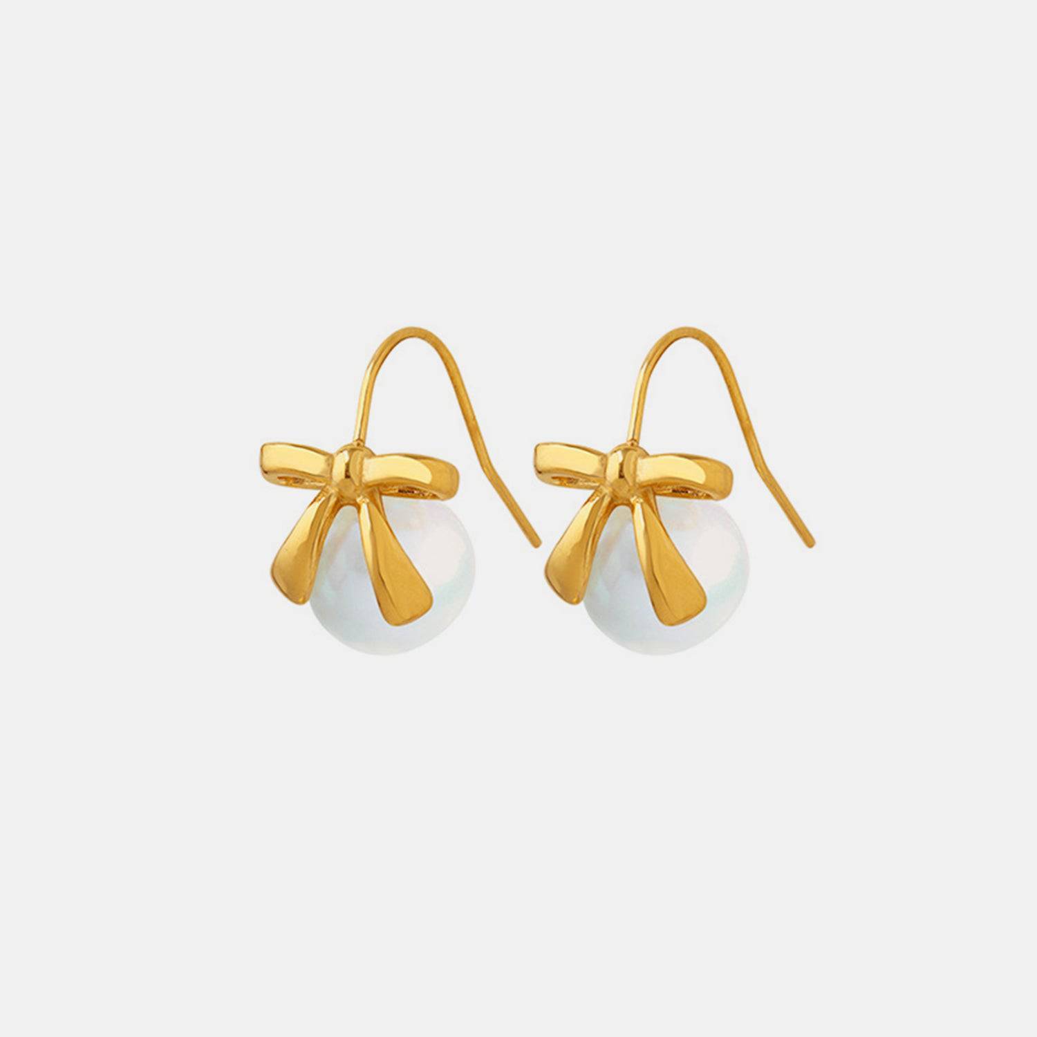 Titanium Steel Bow Drop Earrings - Siennasass