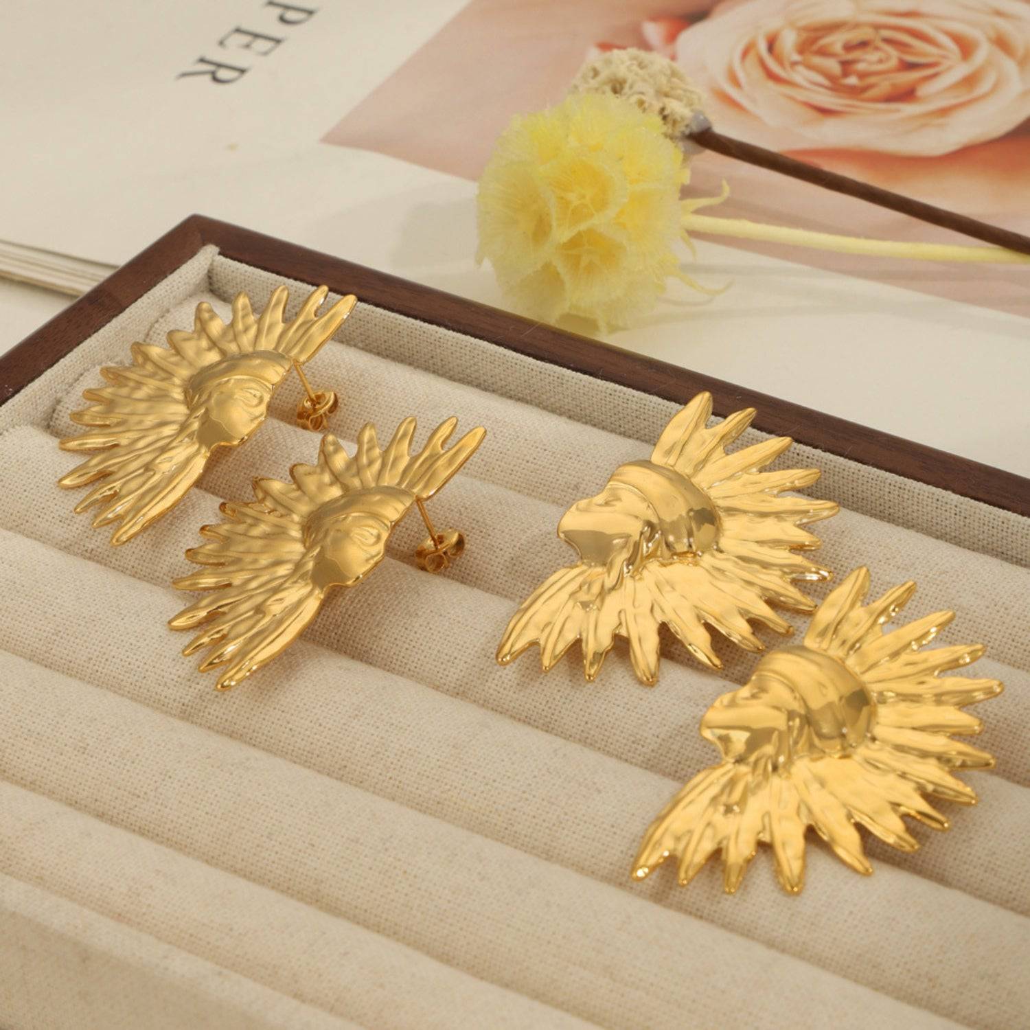 Titanium Steel Gold-Plated Earrings - Siennasass
