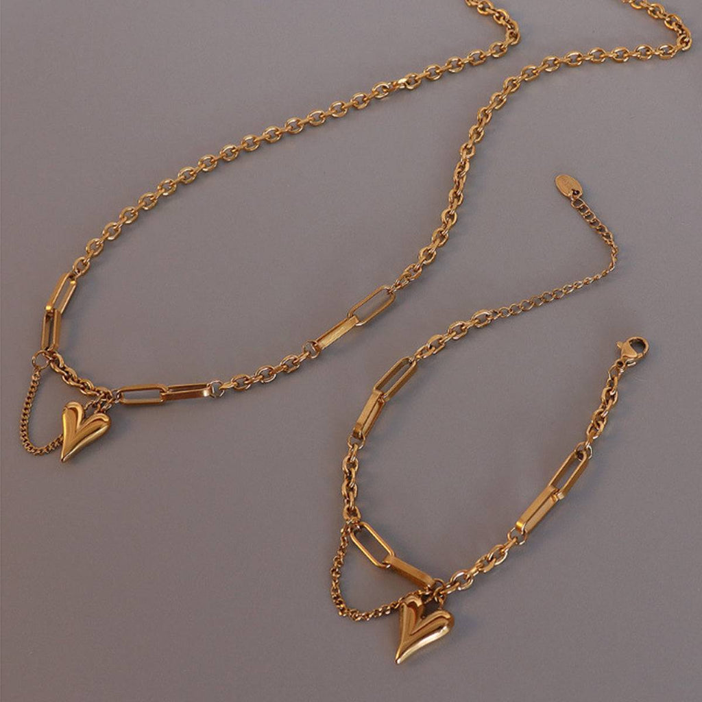 Titanium Steel Heart Pendant Necklace - Siennasass